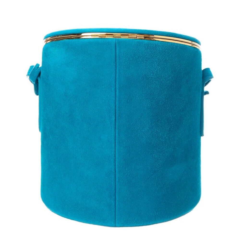 Alaïa Suede Cosmetic Case, Blue - Picture 2 of 4